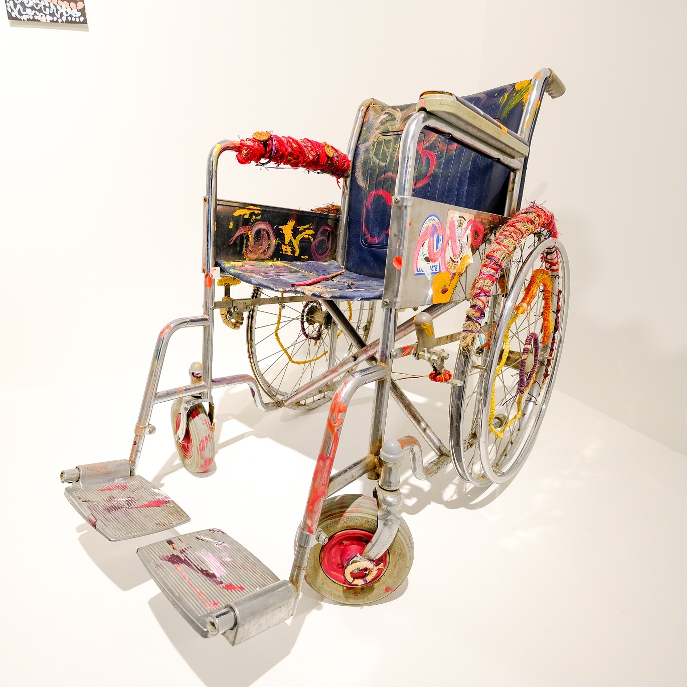 The wheelchair from 'The wobblies' section of the Songlines exhibition at The Box