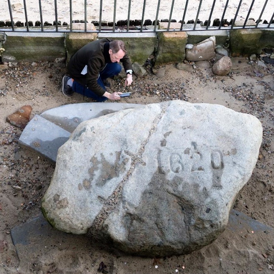 Plymouth Rock in Massachusetts, USA