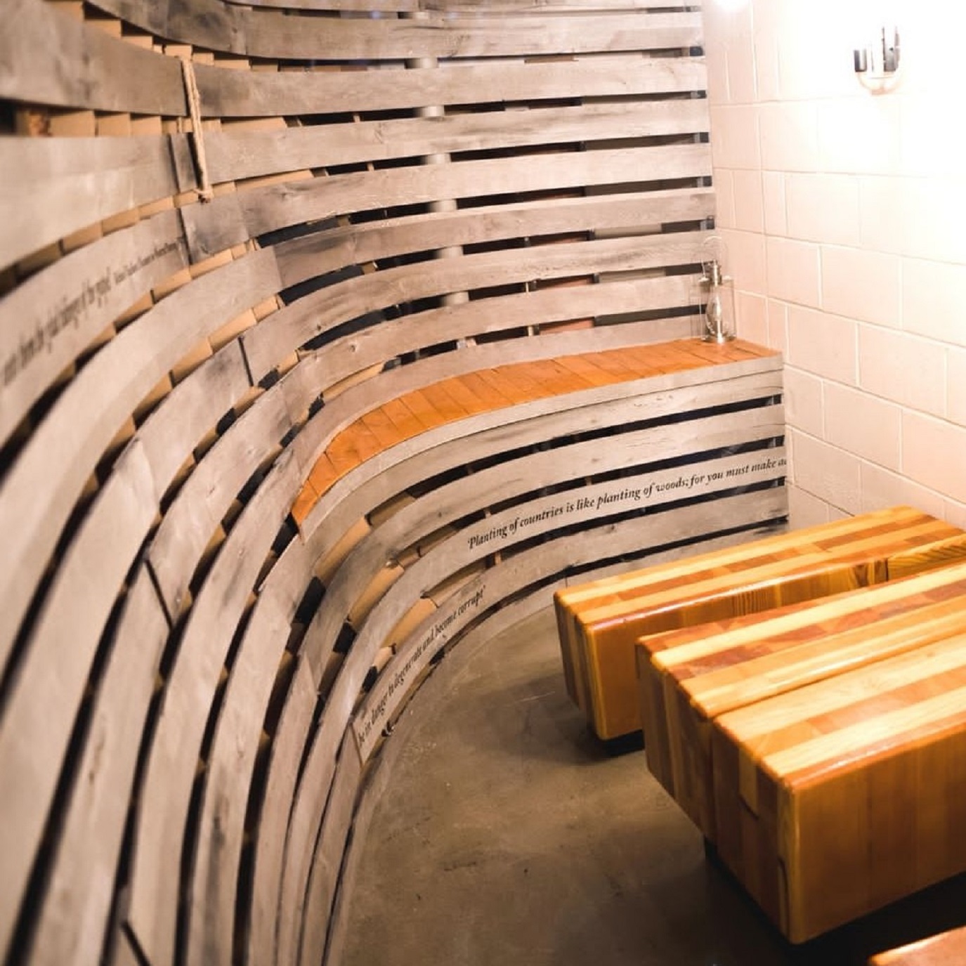 The inside of the Mayflower ship at the Millfields Trust