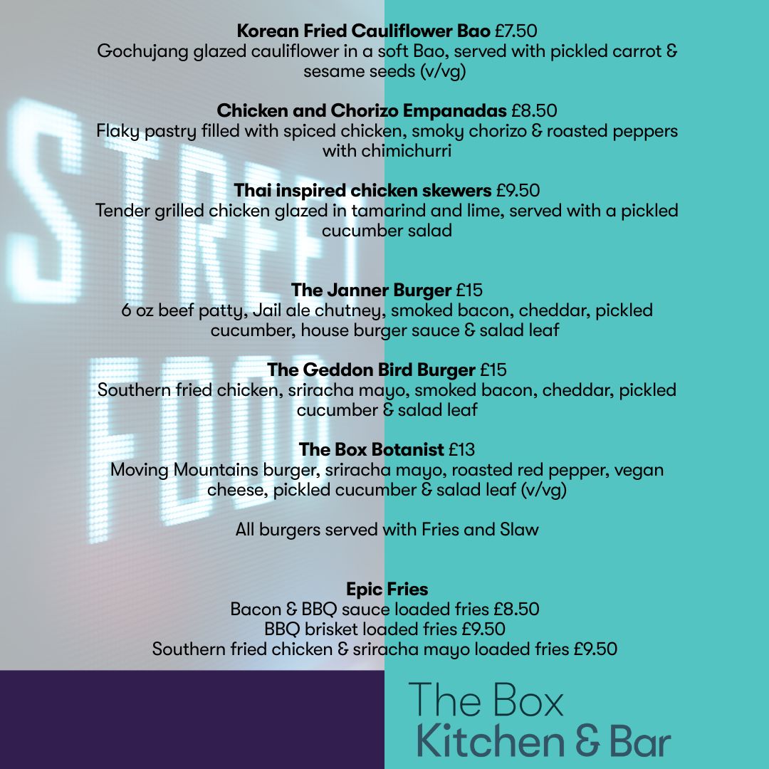 Street food menu
