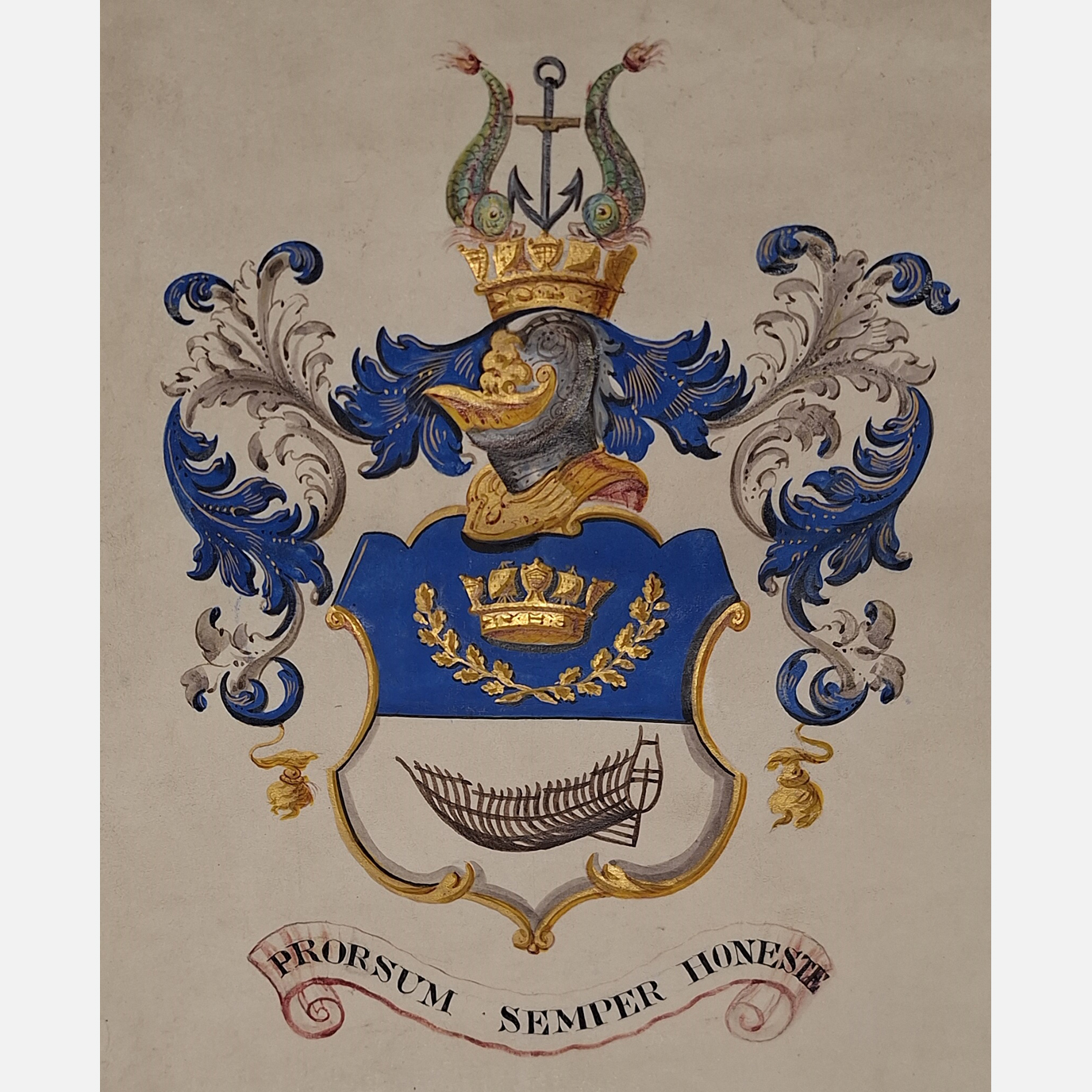 Extract from 1819/2, grant of arms to Devonport, 1876. Courtesy of The Box, Plymouth.