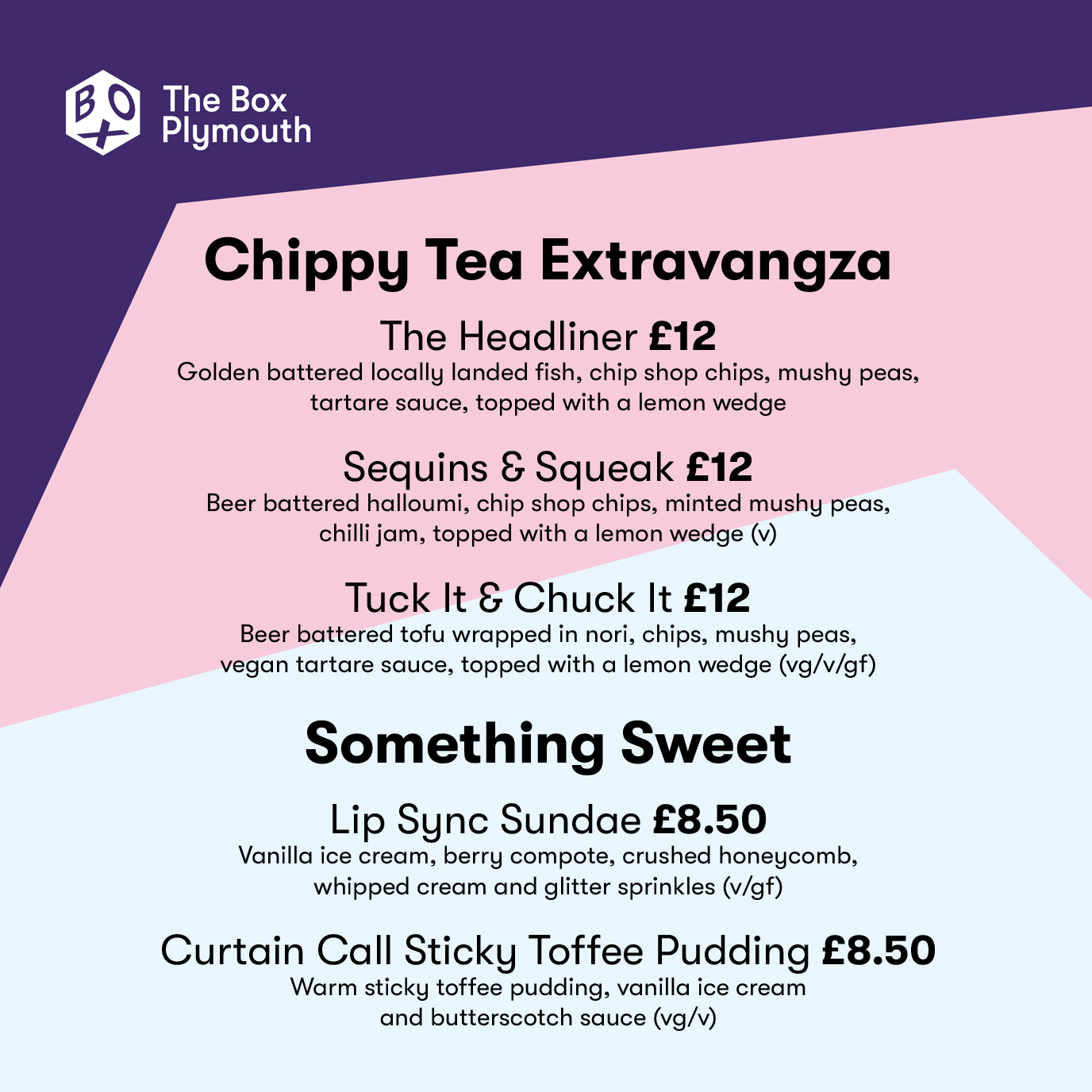 Chippy Team Menu for The Box Kitchen & Bar